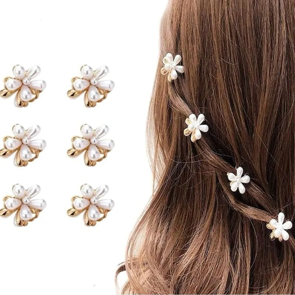 Francesca's Pearl Flower Hair Clips
